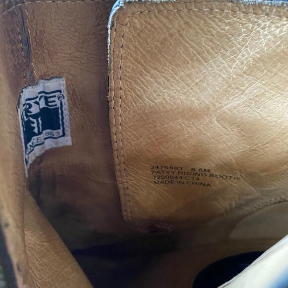 FRYE PATTY RIDING Boot Women’s US 8.5B Buckle Block Heel Leather Side Zip - Picture 7 of 7